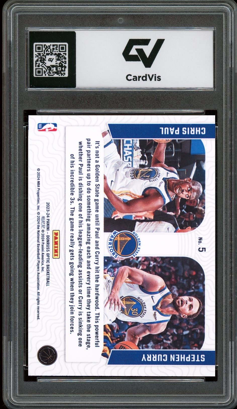 2023 Panini Donruss Optic #5 Chris Paul / Stephen Curry Optical Illusions Graded 10 Gem Mint - Back