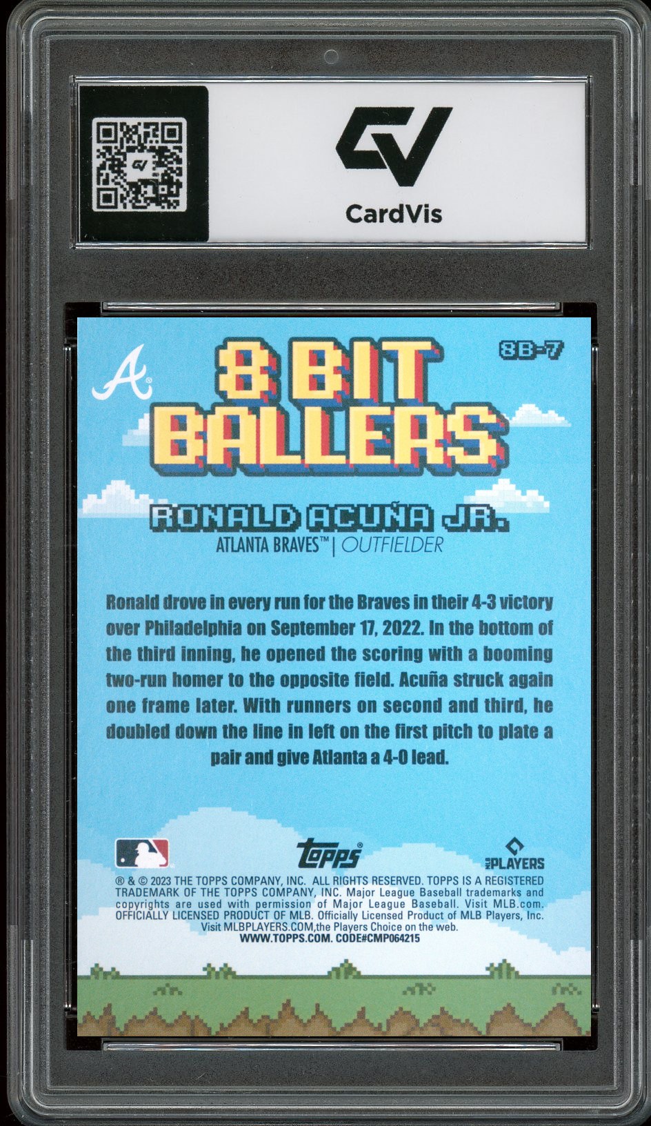 2023 Topps Big League #8B-7 Ronald Acuna Jr. 8-Bit Ballers Graded 10 Gem Mint - Back