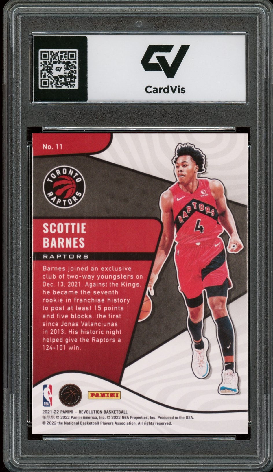 2021 Panini Revolution #11 Scottie Barnes Rookie Revolution Rookie Card RC Graded 10 Gem Mint - Back