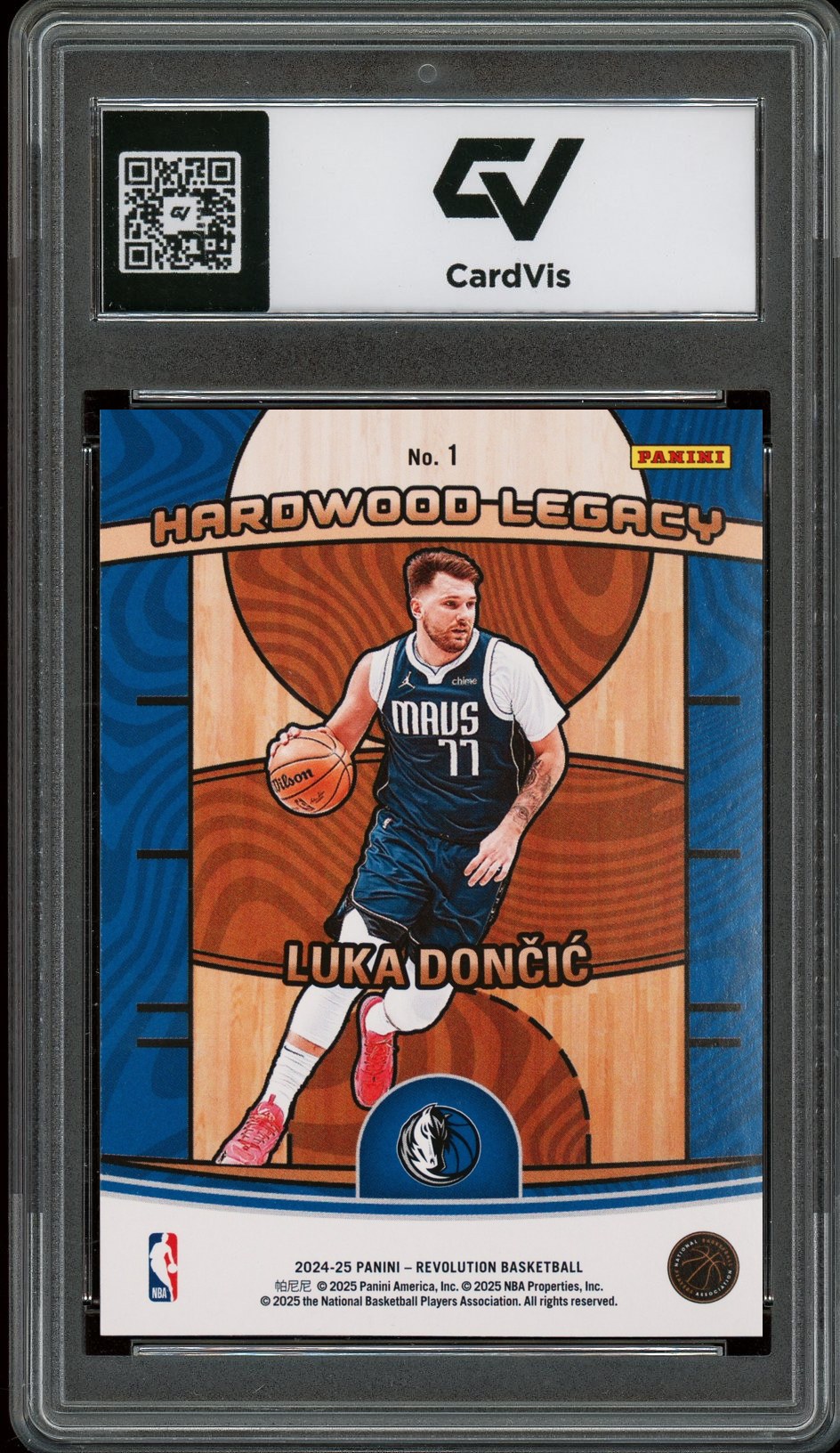 2024 Panini Revolution #1 Luka Doncic Hardwood Legacy Graded 10 Gem Mint - Back