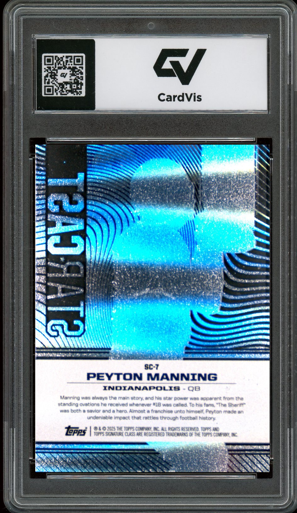 2024 Topps Signature Class #SC7 Peyton Manning Star Cast Graded 10 Gem Mint - Back