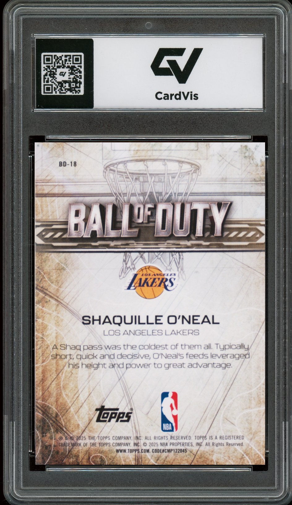 2025 Topps Chrome #BD-18 Shaquille O'Neal Ball Of Duty Graded 10 Gem Mint - Back