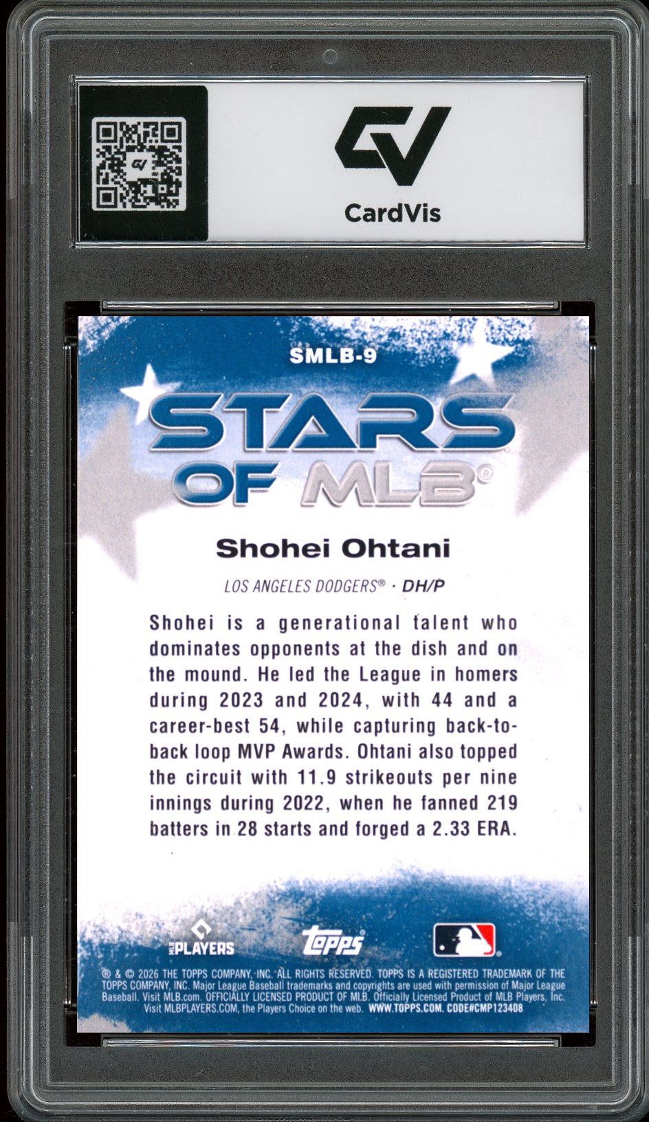 2026 Topps #9 Shohei Ohtani Stars Of MLB Graded 10 Gem Mint - Back