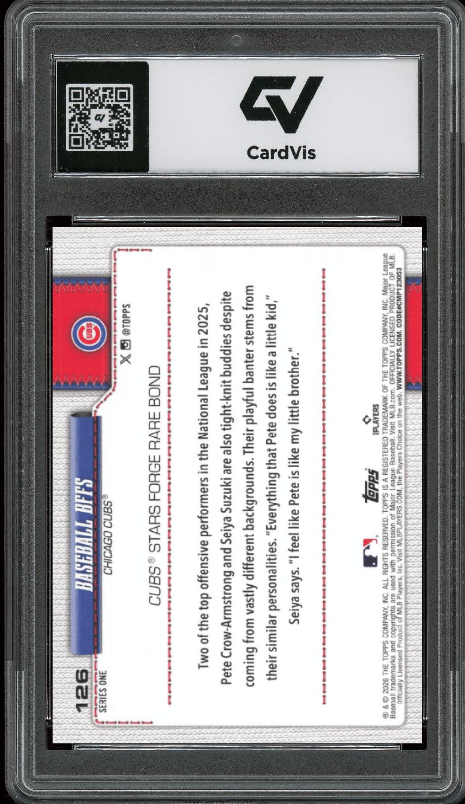 2026 Topps #126 Pete Crow-Armstrong Baseball BFFs - Suzuki Graded 10 Gem Mint