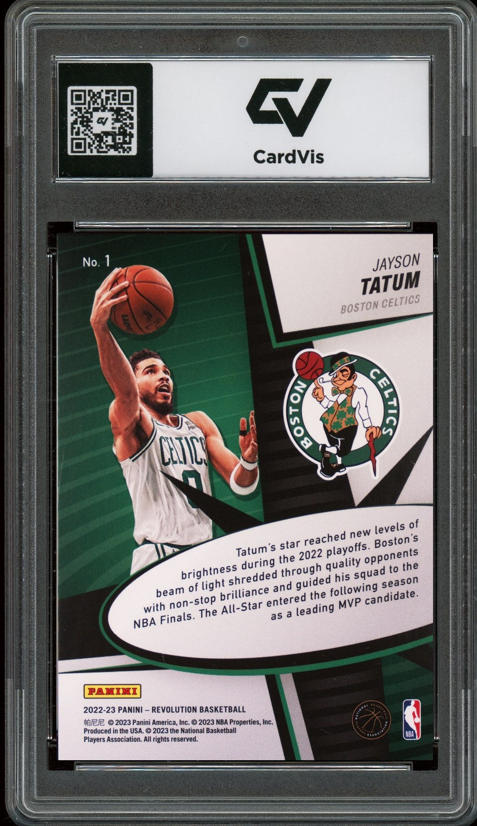 2022 Panini Revolution #1 Jayson Tatum Supernova Graded 10 Gem Mint - Back
