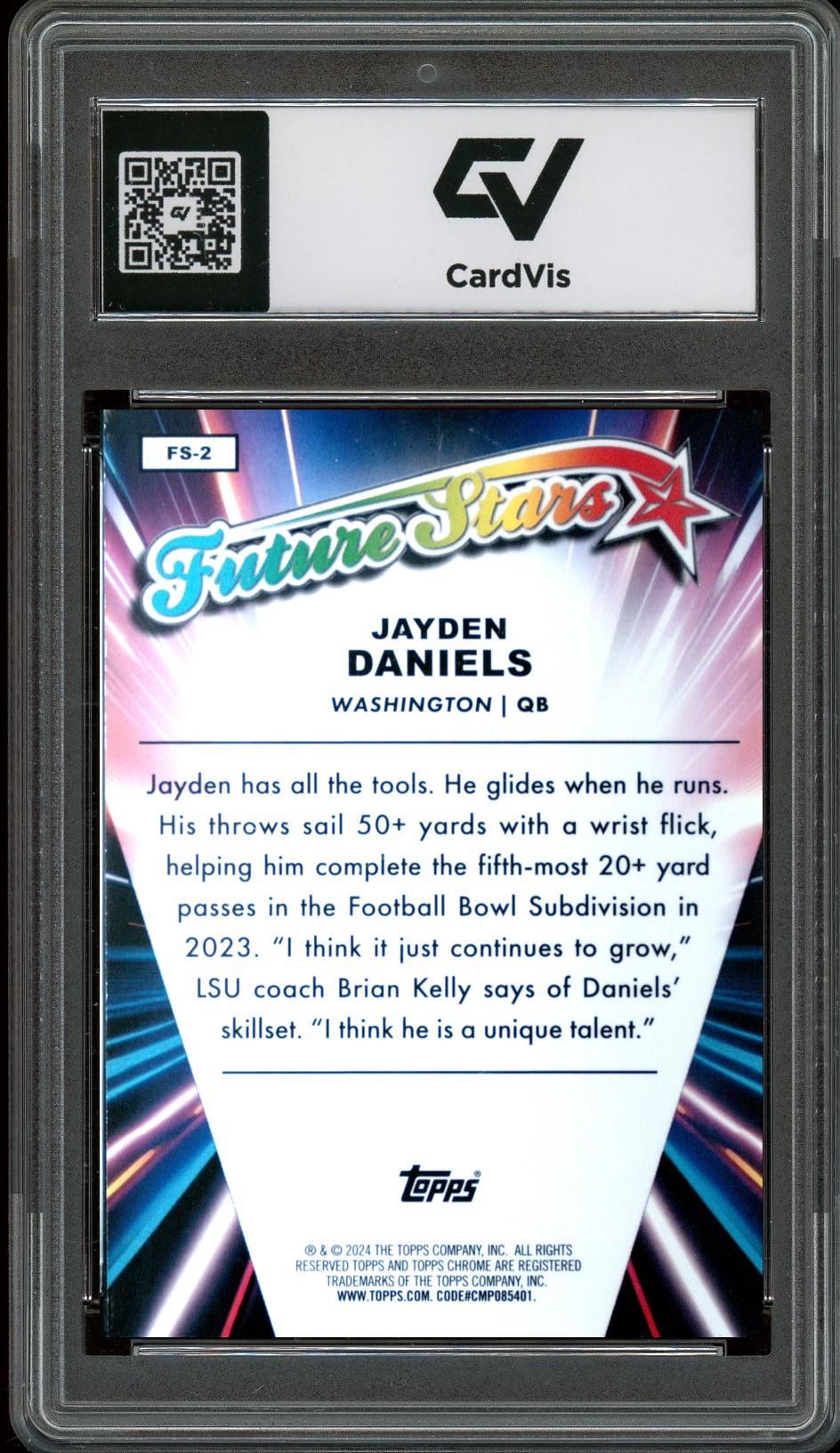 2024 Topps Chrome #FS-2 Jayden Daniels Future Stars Rookie Card RC Graded 10 Gem Mint - Back