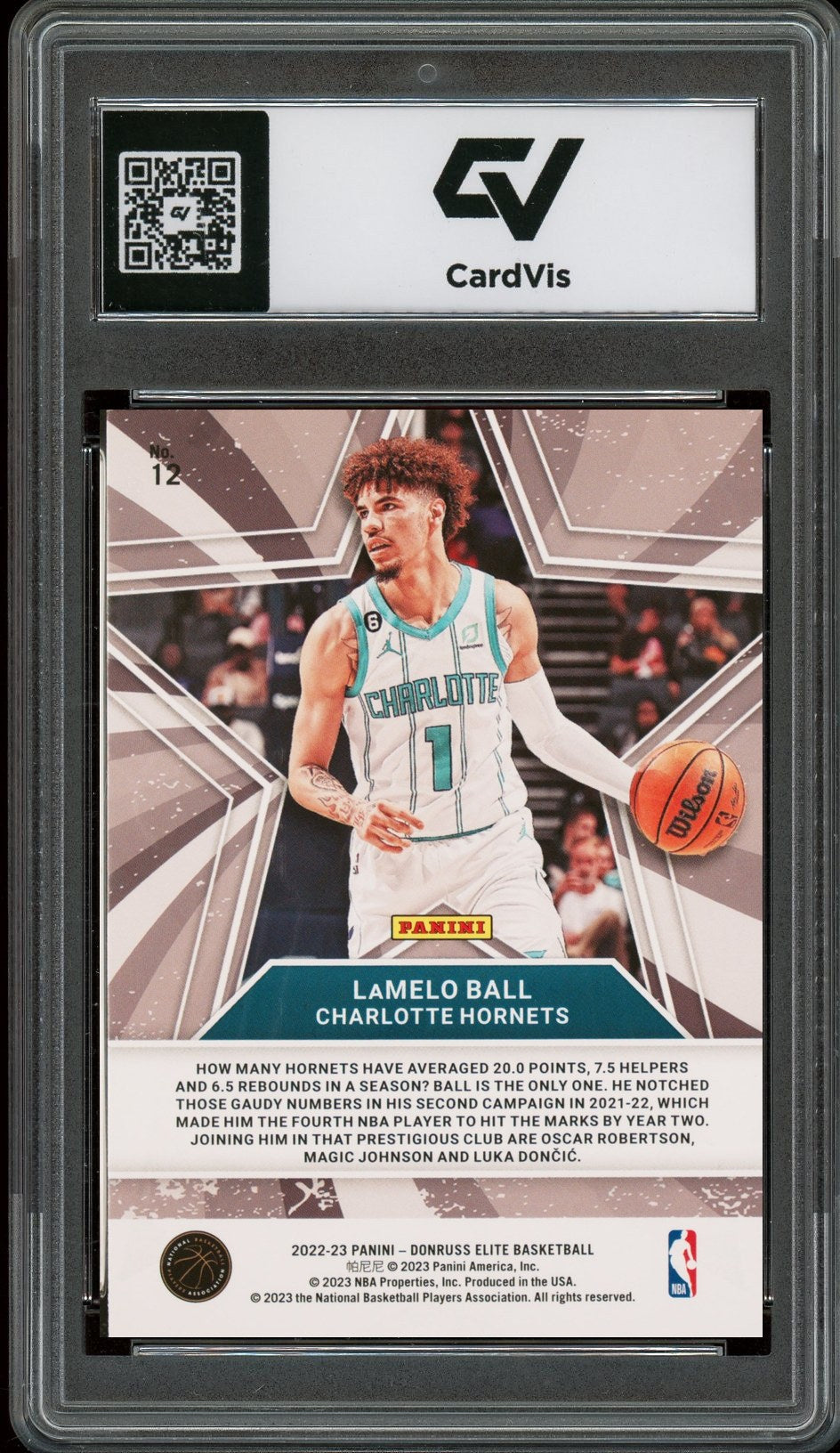 2022 Panini Donruss Elite #12 Lamelo Ball Star Status Graded 10 Gem Mint - Back