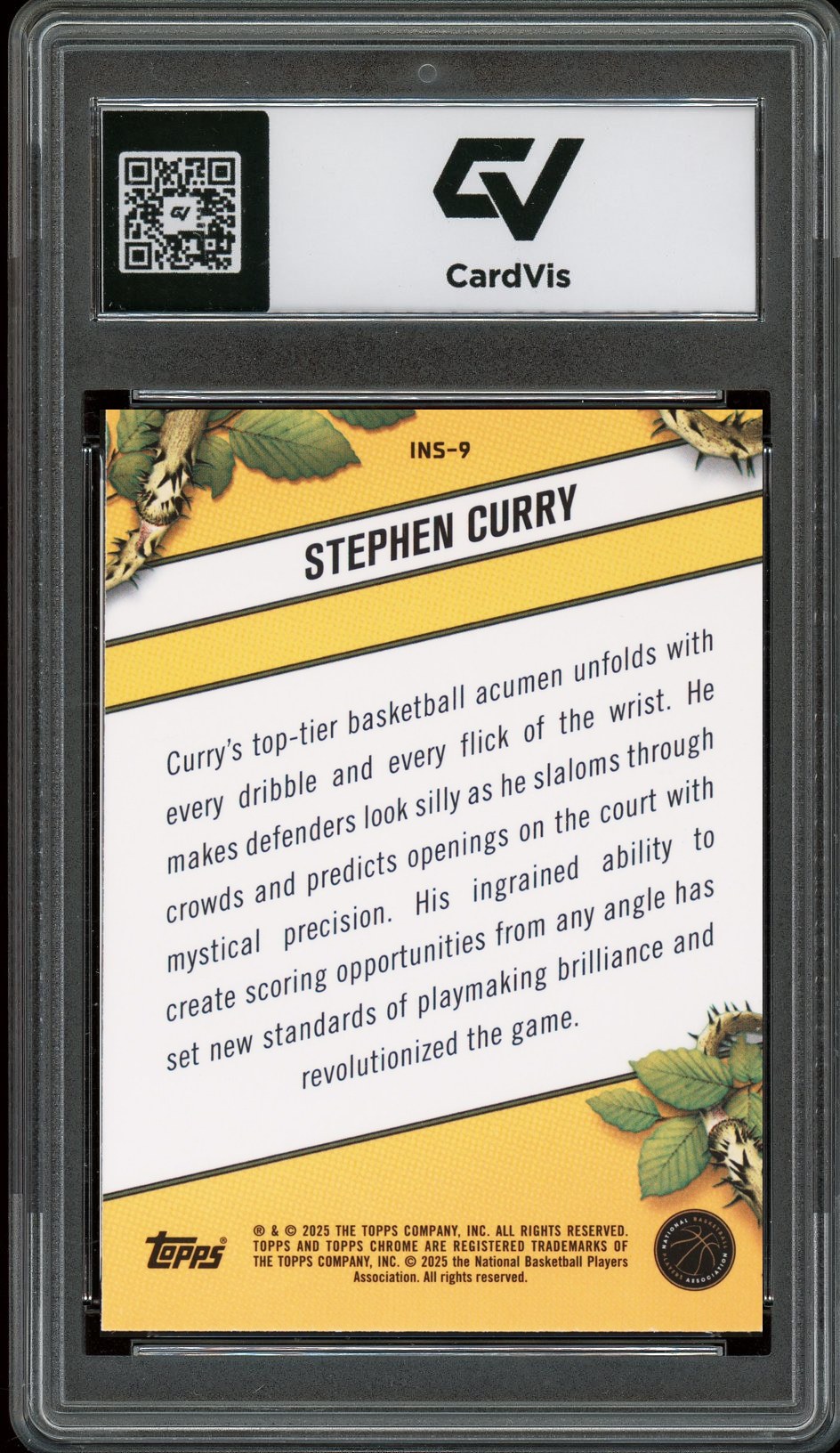 2024 Topps Chrome #INS-9 Stephen Curry Instinct Graded 10 Gem Mint - Back