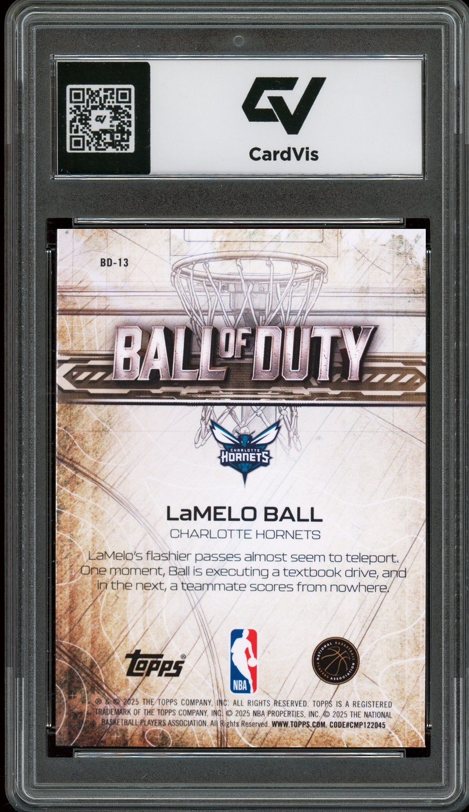 2025 Topps Chrome #BD-13 Lamelo Ball Ball Of Duty Graded 10 Gem Mint - Back