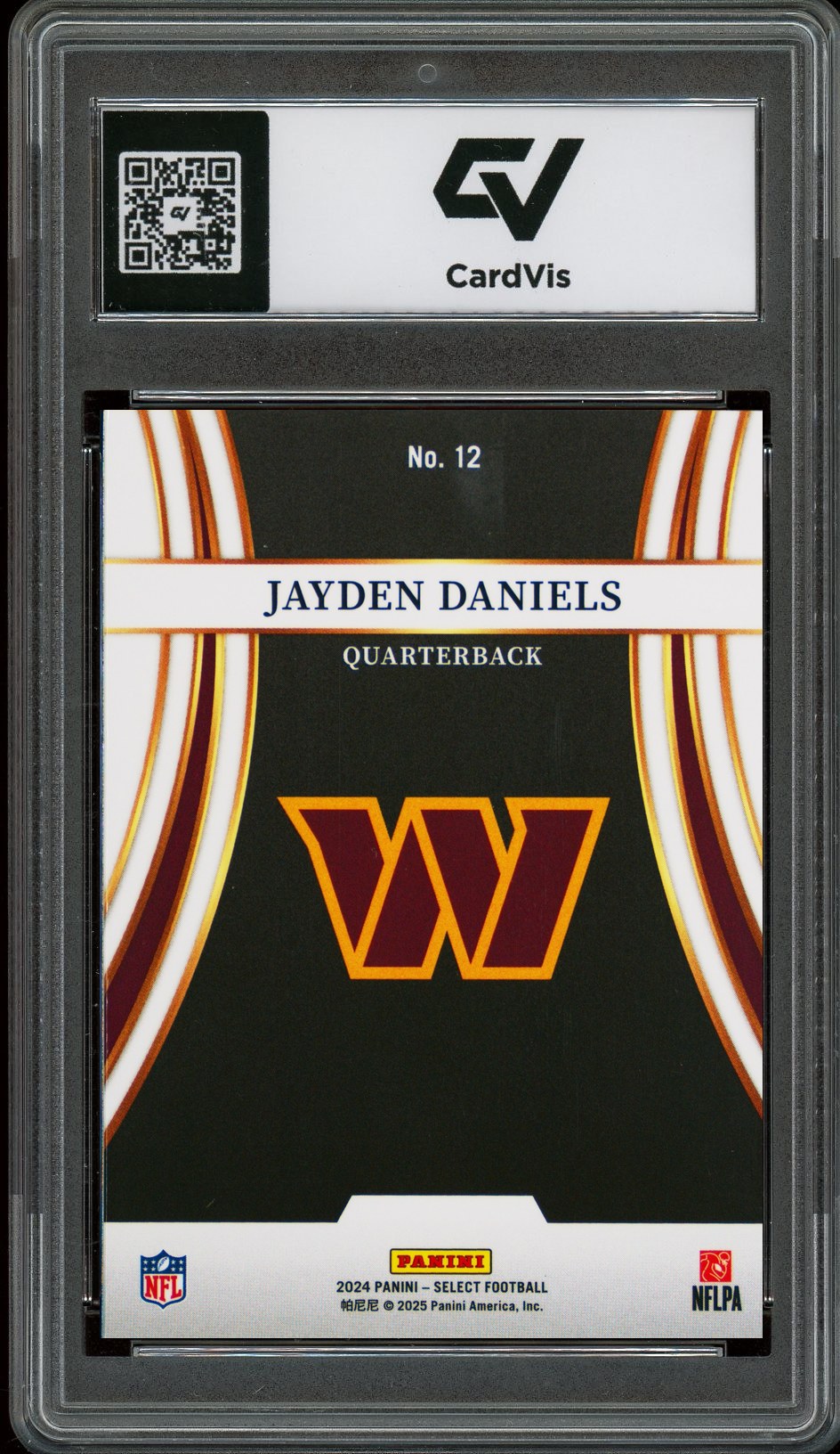 2024 Panini Select #12 Jayden Daniels Turbocharged Rookie Card RC Graded 10 Gem Mint - Back