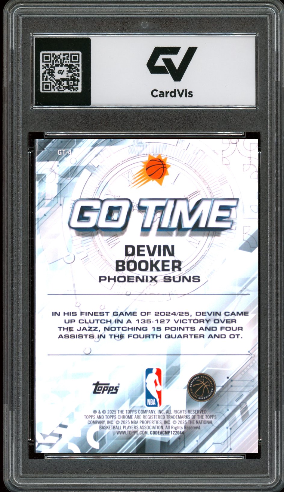 2025 Topps Chrome #GT-4 Devin Booker Go Time Graded 10 Gem Mint - Back