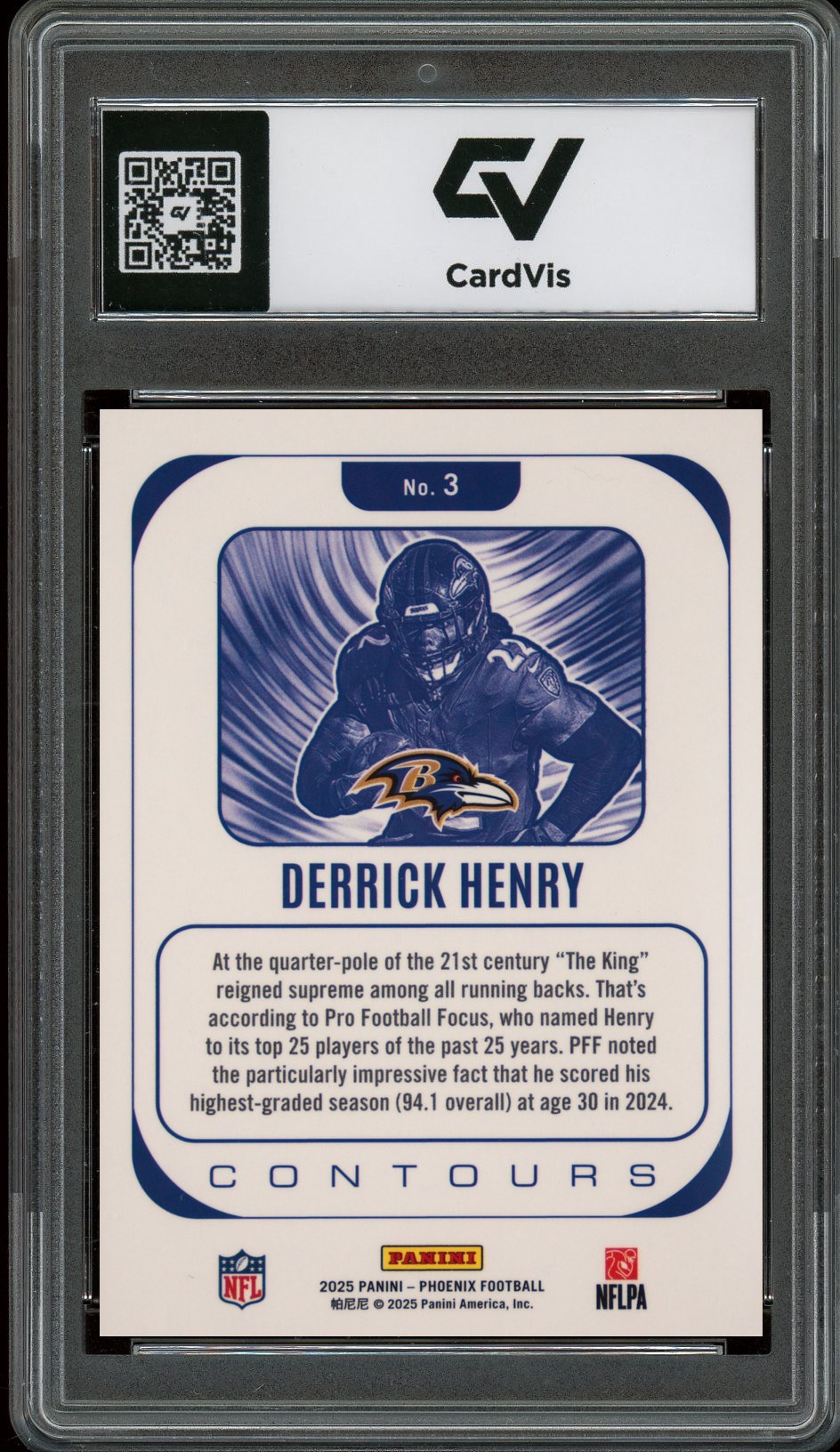2025 Panini Phoenix #3 Derrick Henry Contours Graded 10 Gem Mint - Back