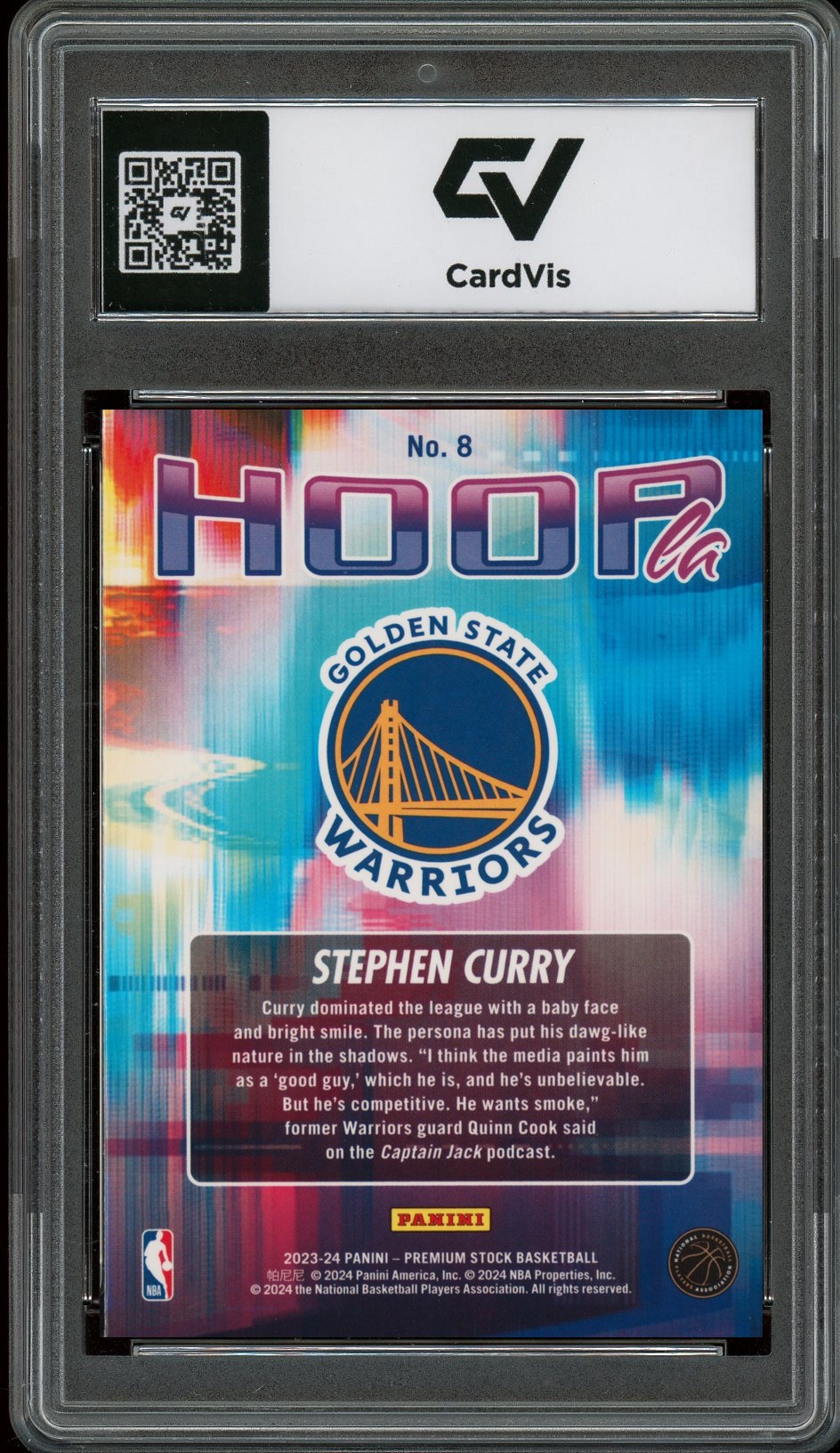 2023 Panini Hoops Premium #8 Stephen Curry Hoopla Graded 10 Gem Mint - Back