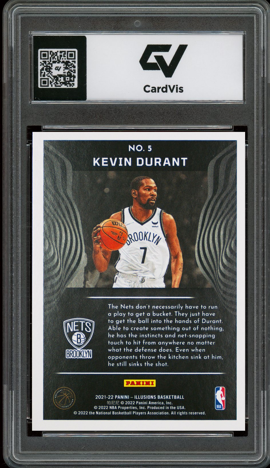 2021 Panini Illusions #5 Kevin Durant Graded 10 Gem Mint - Back