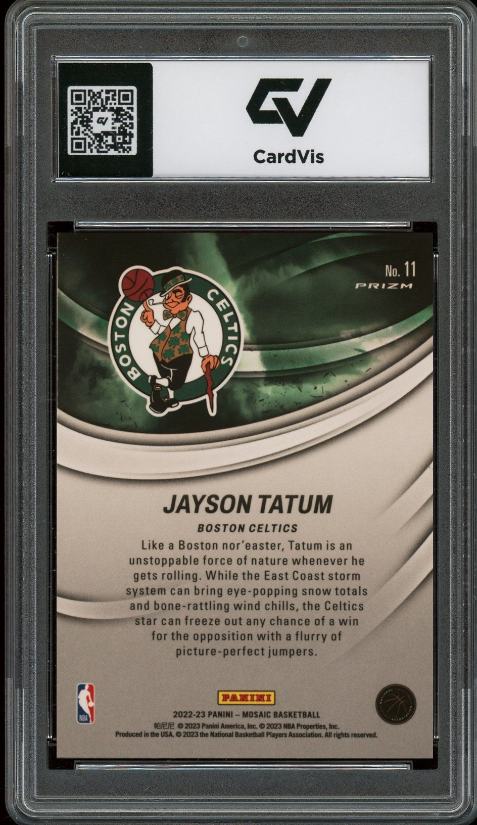 2022 Panini Mosaic #11 Jayson Tatum Storm Chasers Graded 10 Gem Mint - Back