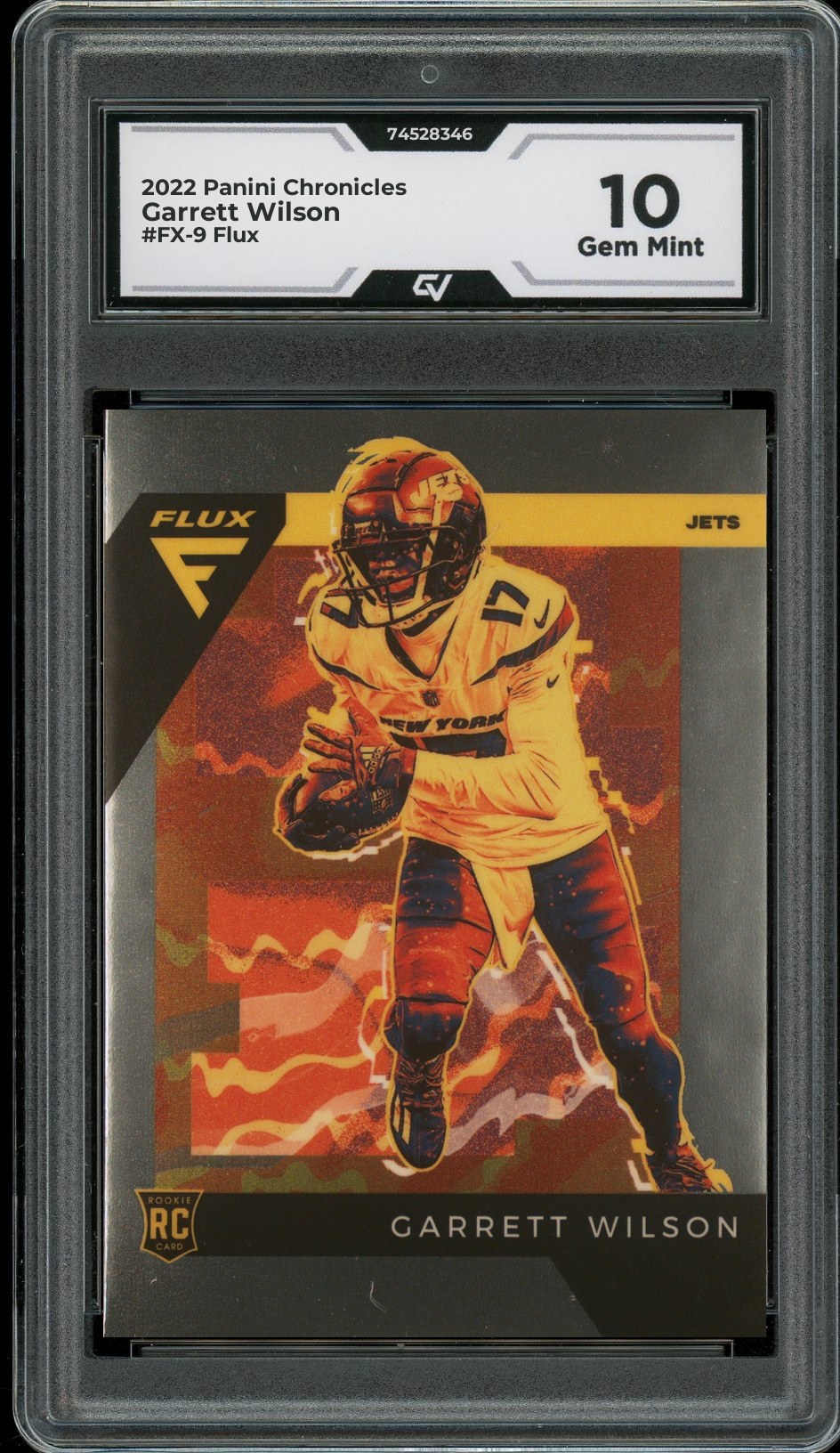 2022 Panini Chronicles #FX-9 Garrett Wilson Flux Rookie Card RC Graded 10 Gem Mint - Front