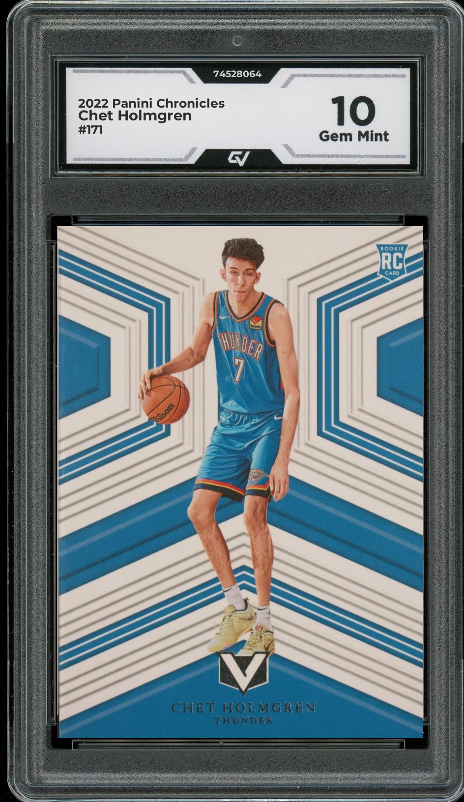 2022 Panini Chronicles #171 Chet Holmgren Rookie Card RC Graded 10 Gem Mint - Front