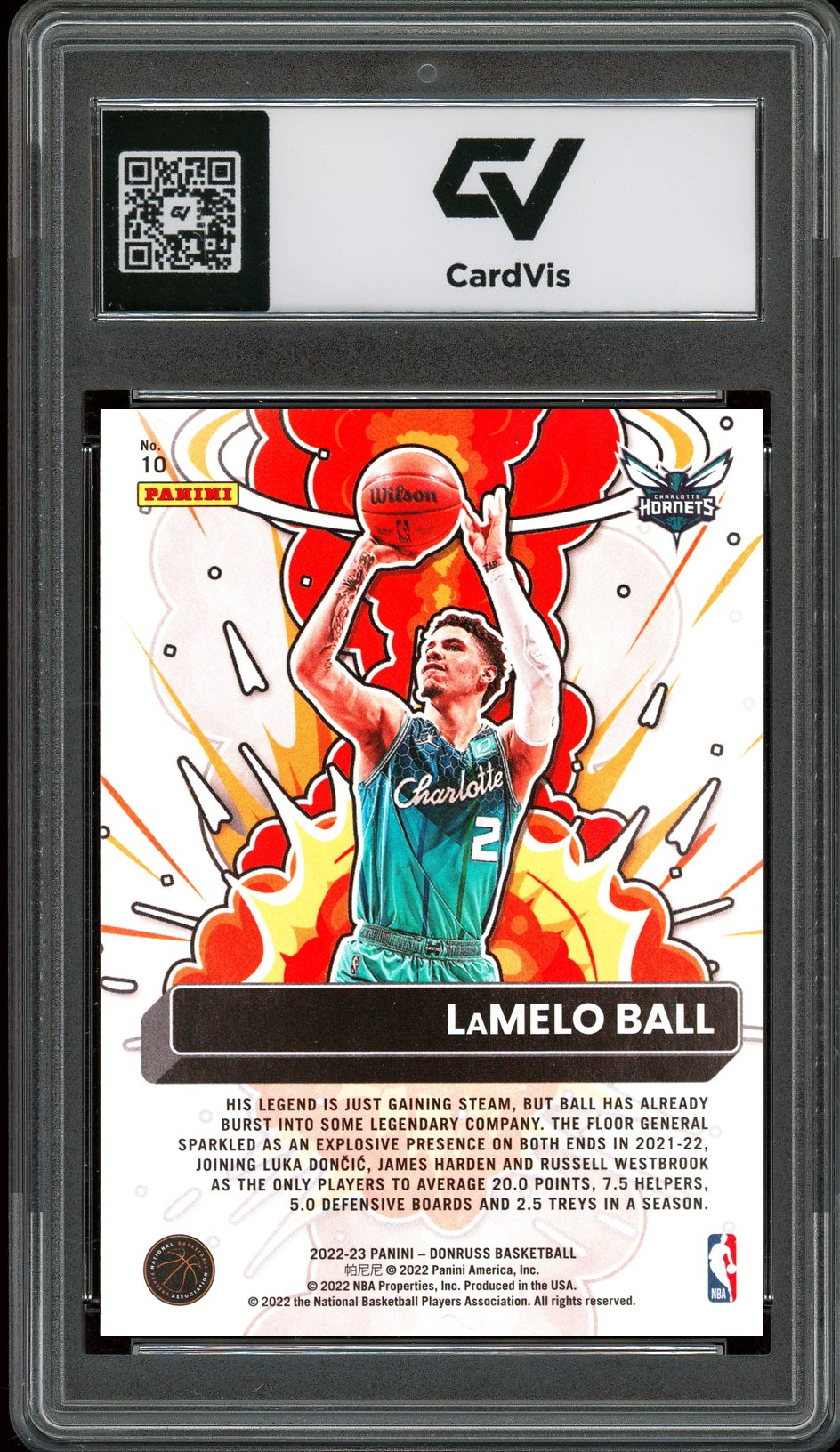 2022 Panini Donruss #10 Lamelo Ball Bomb Squad Graded 10 Gem Mint - Back