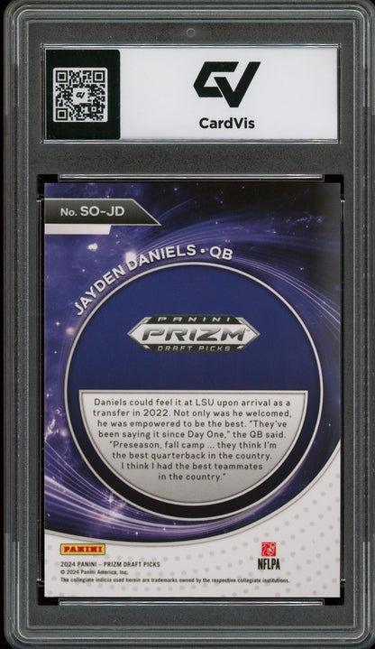 2024 Panini Prizm Draft Picks #SO-JD Jayden Daniels Student Orientation Rookie Card RC Graded 10 Gem Mint - Back