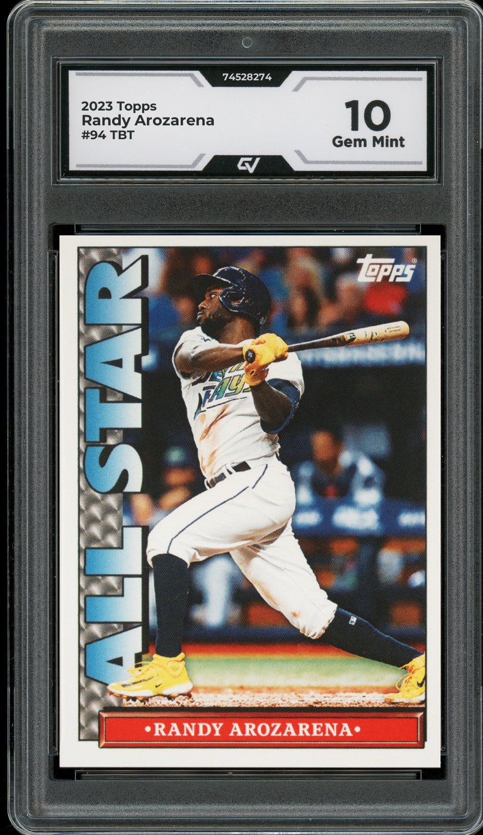 2023 Topps #94 Randy Arozarena TBT Graded 10 Gem Mint - Front