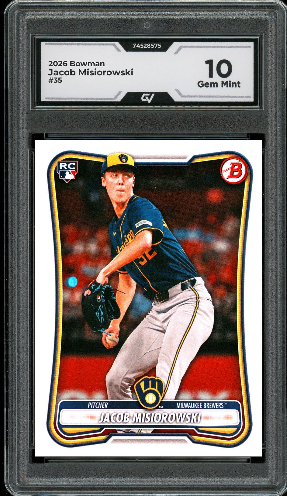 2026 Bowman #35 Jacob Misiorowski Rookie Card RC Graded 10 Gem Mint - Front