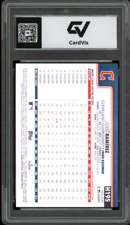 2025 Topps Holiday #H195 Jose Ramirez Graded 10 Gem Mint - Back