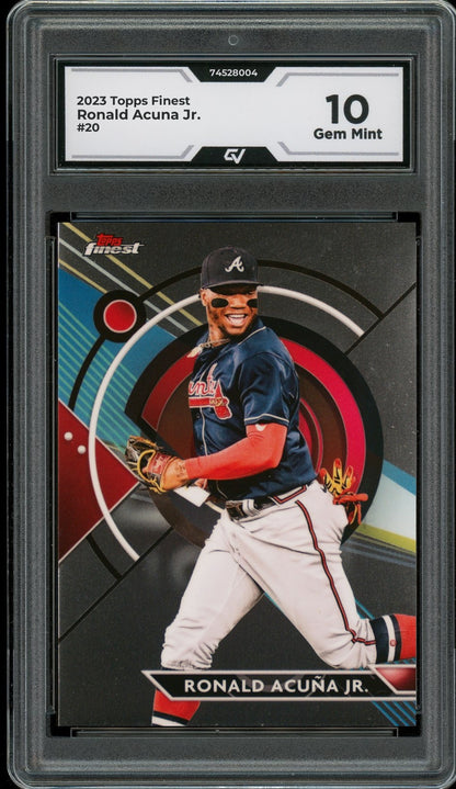 2023 Topps Finest #20 Ronald Acuna Jr. Graded 10 Gem Mint - Front