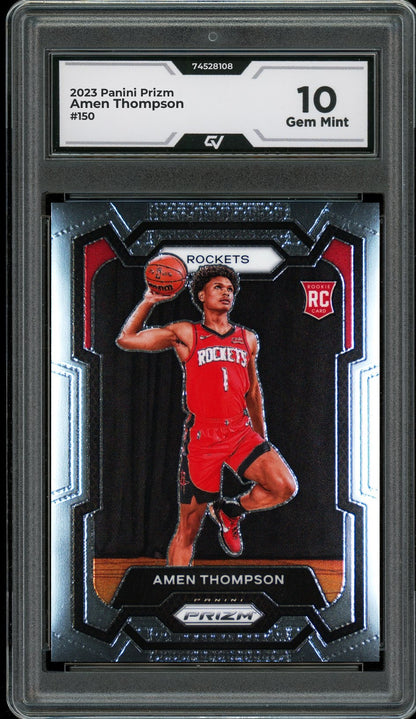 2023 Panini Prizm #150 Amen Thompson Rookie Card RC Graded 10 Gem Mint - Front