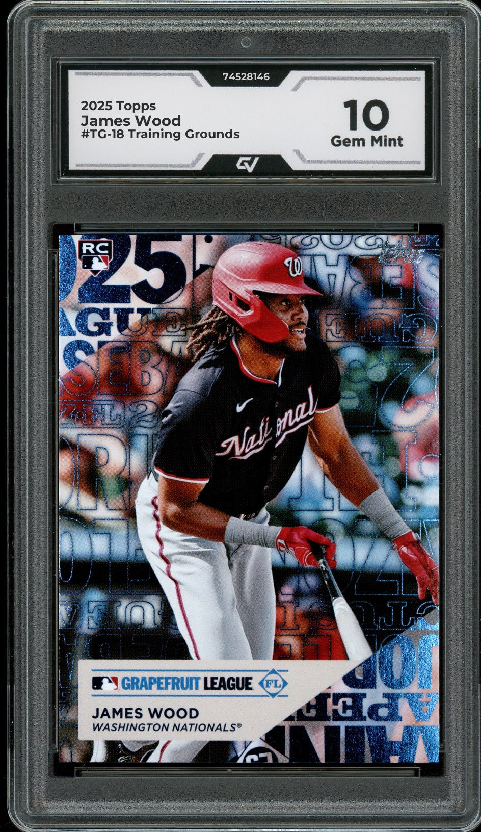 2025 Topps #TG-18 James Wood Training Grounds Graded 10 Gem Mint - Front