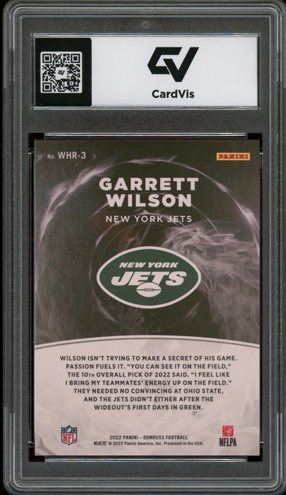 2022 Panini Donruss #WHR-3 Garrett Wilson White Hot Rookies Rookie Card RC Graded 10 Gem Mint - Back
