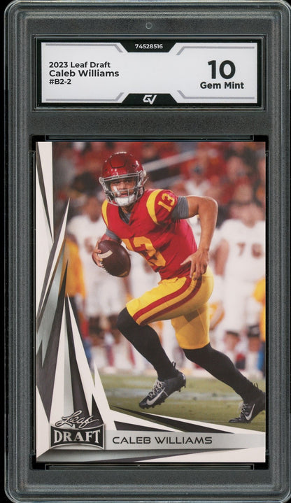 2023 Leaf Draft #B2-2 Caleb Williams Graded 10 Gem Mint - Front