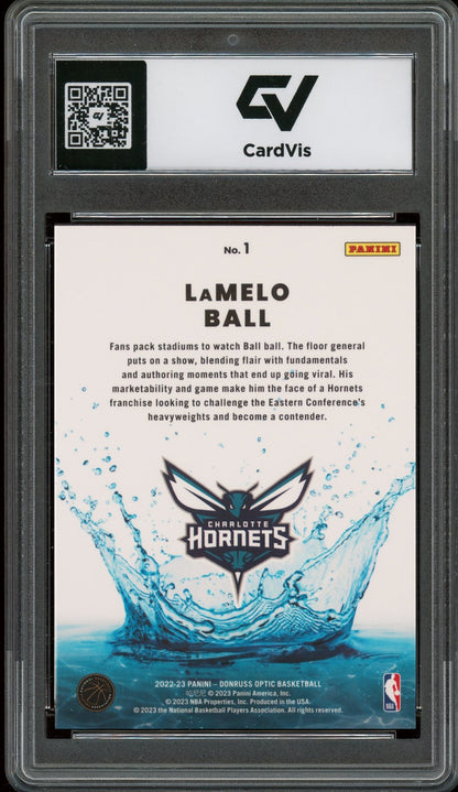 2022 Panini Donruss Optic #1 Lamelo Ball Splash! Graded 10 Gem Mint - Back