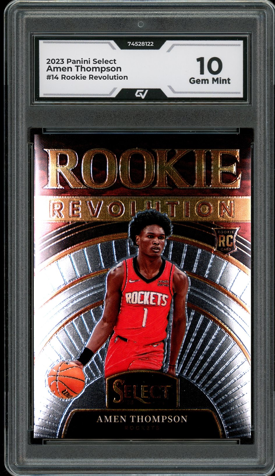 2023 Panini Select #14 Amen Thompson Rookie Revolution Rookie Card RC Graded 10 Gem Mint - Front