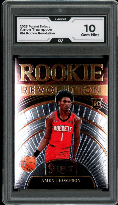 2023 Panini Select #14 Amen Thompson Rookie Revolution Rookie Card RC Graded 10 Gem Mint - Front