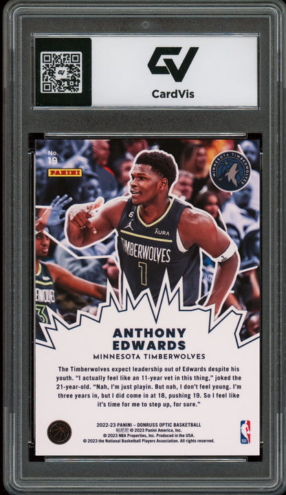 2022 Panini Donruss Optic #19 Anthony Edwards My House Graded 10 Gem Mint - Back