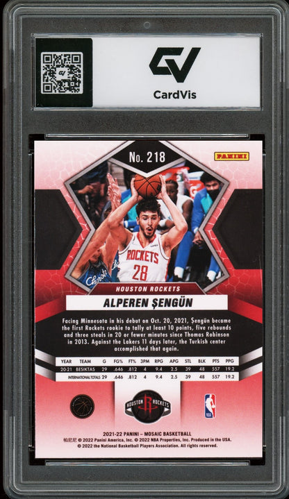 2021 Panini Mosaic #218 Alperen Sengun Rookie Card RC Graded 10 Gem Mint - Back