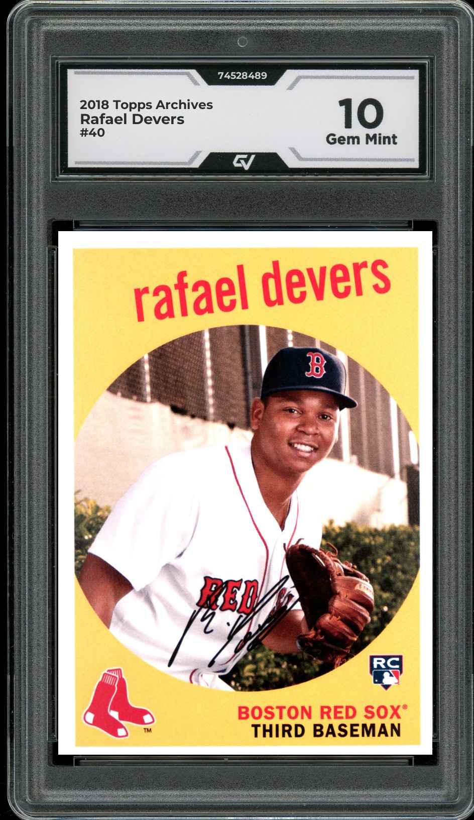2018 Topps Archives #40 Rafael Devers Rookie Card RC Graded 10 Gem Mint - Front