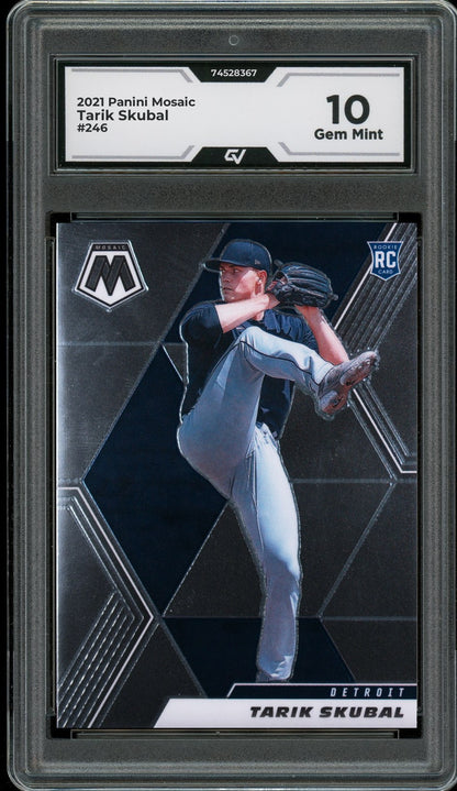 2021 Panini Mosaic #246 Tarik Skubal Rookie Card RC Graded 10 Gem Mint - Front