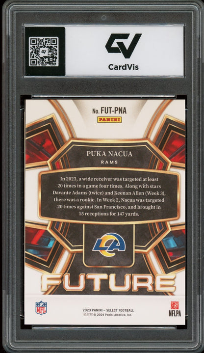 2023 Panini Select #FUT-PNA Puka Nacua Select Future Rookie Card RC Graded 10 Gem Mint - Back