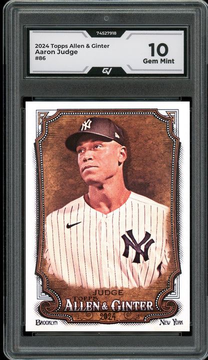 2024 Topps Allen & Ginter #86 Aaron Judge Graded 10 Gem Mint - Front