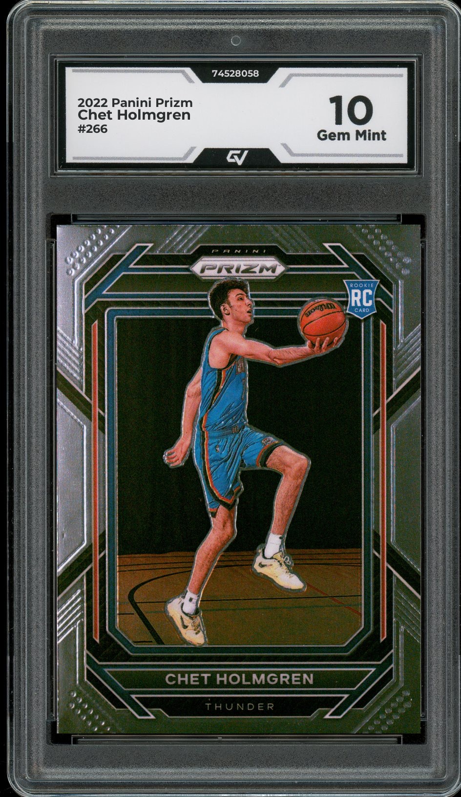 2022 Panini Prizm #266 Chet Holmgren Rookie Card RC Graded 10 Gem Mint - Front