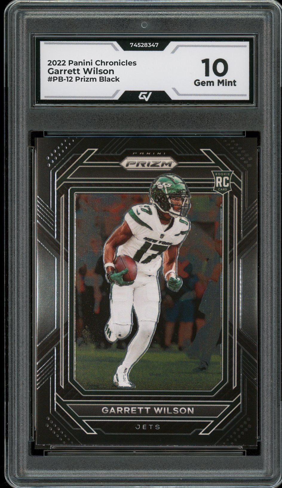 2022 Panini Chronicles #PB-12 Garrett Wilson Prizm Black Rookie Card RC Graded 10 Gem Mint - Front