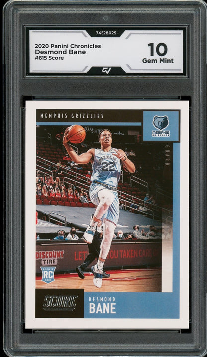 2020 Panini Chronicles #615 Desmond Bane Score Rookie Card RC Graded 10 Gem Mint - Front