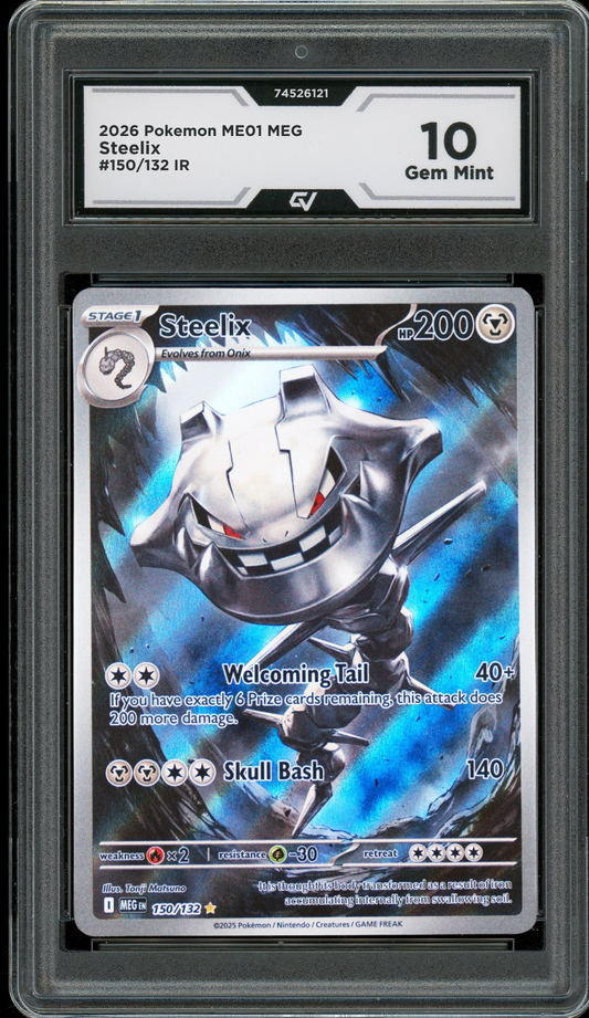 2026 Pokemon ME01 Mega Evolutions #150/132 Steelix IR Graded 10 Gem Mint