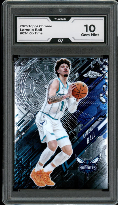 2025 Topps Chrome #GT-1 Lamelo Ball Go Time Graded 10 Gem Mint - Front