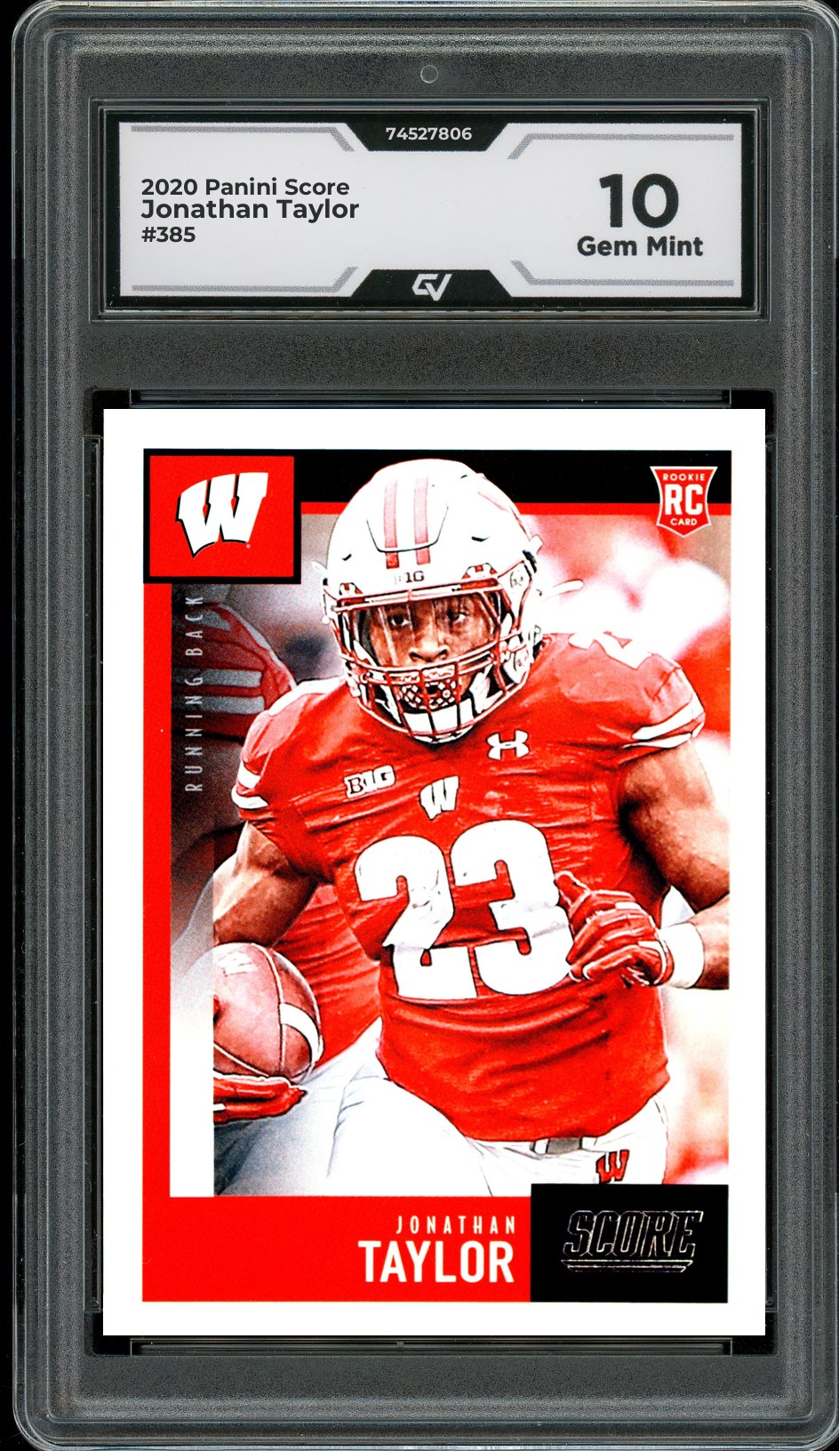 2020 Panini Score #385 Jonathan Taylor Rookie Card RC Graded 10 Gem Mint - Front