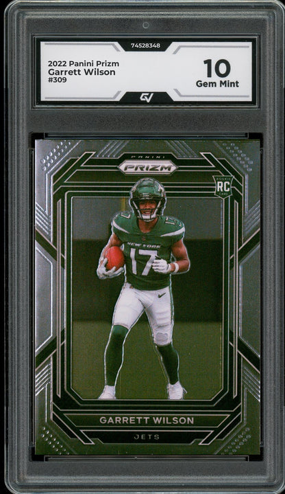 2022 Panini Prizm #309 Garrett Wilson Rookie Card RC Graded 10 Gem Mint - Front