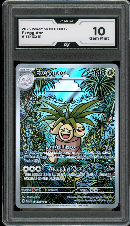 2026 Pokemon ME01 Mega Evolutions #135/132 Exeggutor IR Graded 10 Gem Mint