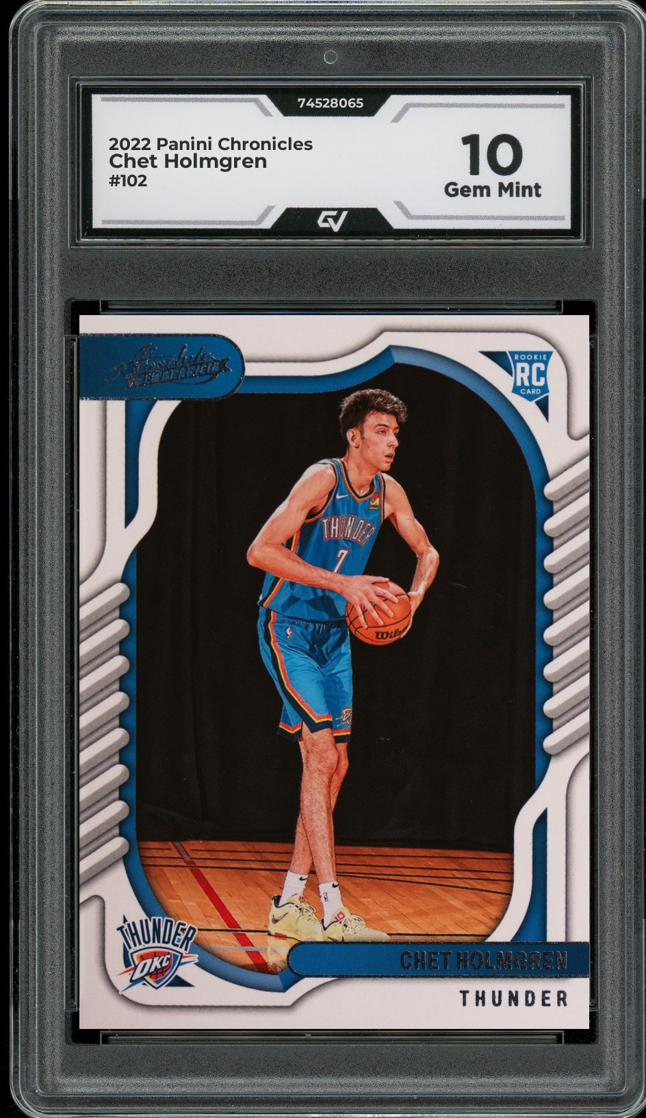 2022 Panini Chronicles #102 Chet Holmgren Rookie Card RC Graded 10 Gem Mint - Front