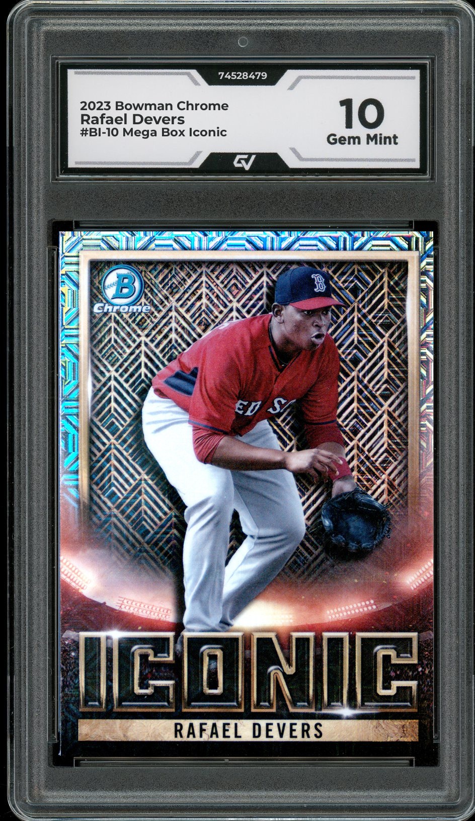 2023 Bowman Chrome #BI-10 Rafael Devers Mega Box Iconic Graded 10 Gem Mint - Front
